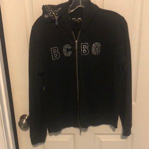 BCBG Hooded zippered sweatshirt